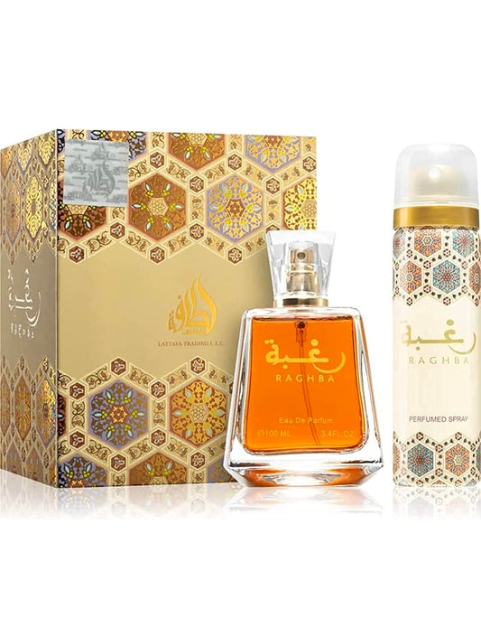 Bundle Raghba by Lattafa for Unisex  3.4oz EDP Spray